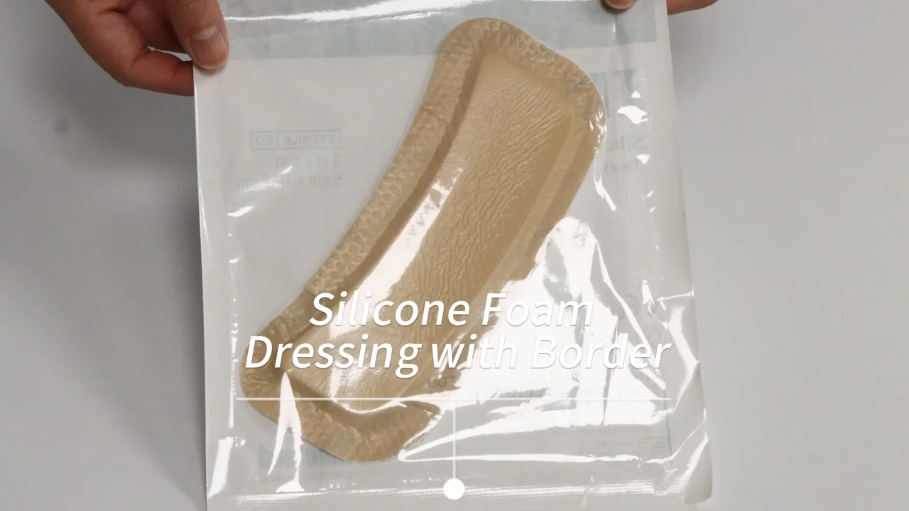 Bluenjoy Arc Shape Pressure Diabetic Foot Ulcer Silicone Foam Adhesive Dressing With Border