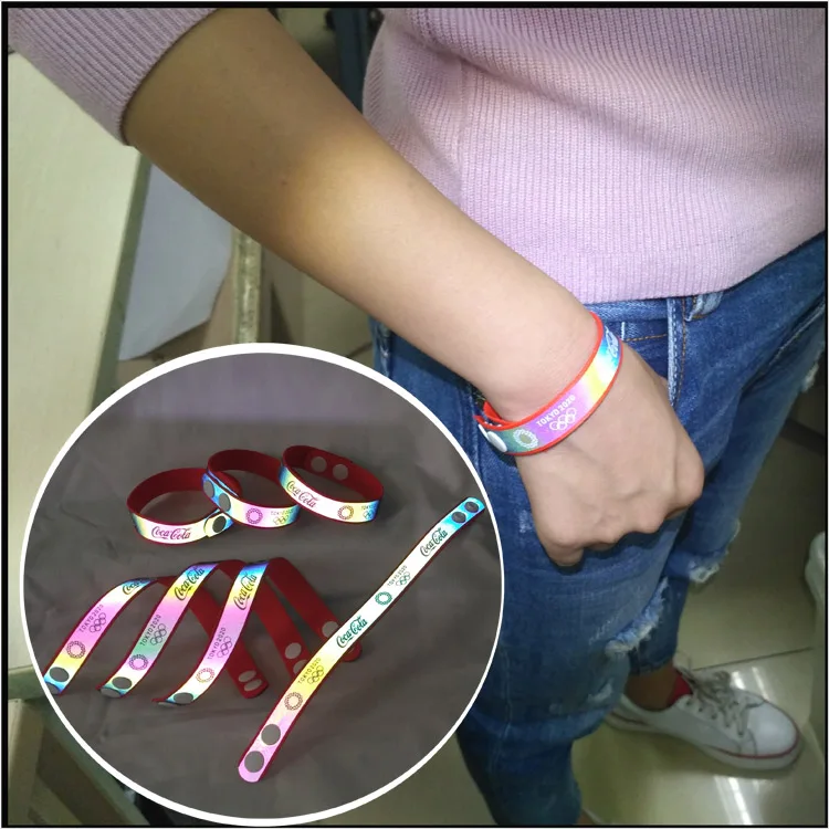 Wholesale Custom Design Glow-in-the-Dark Silicone Wristband Elastic Fabric RFID/NFC Lanyard for Events and Corporate Occasions
