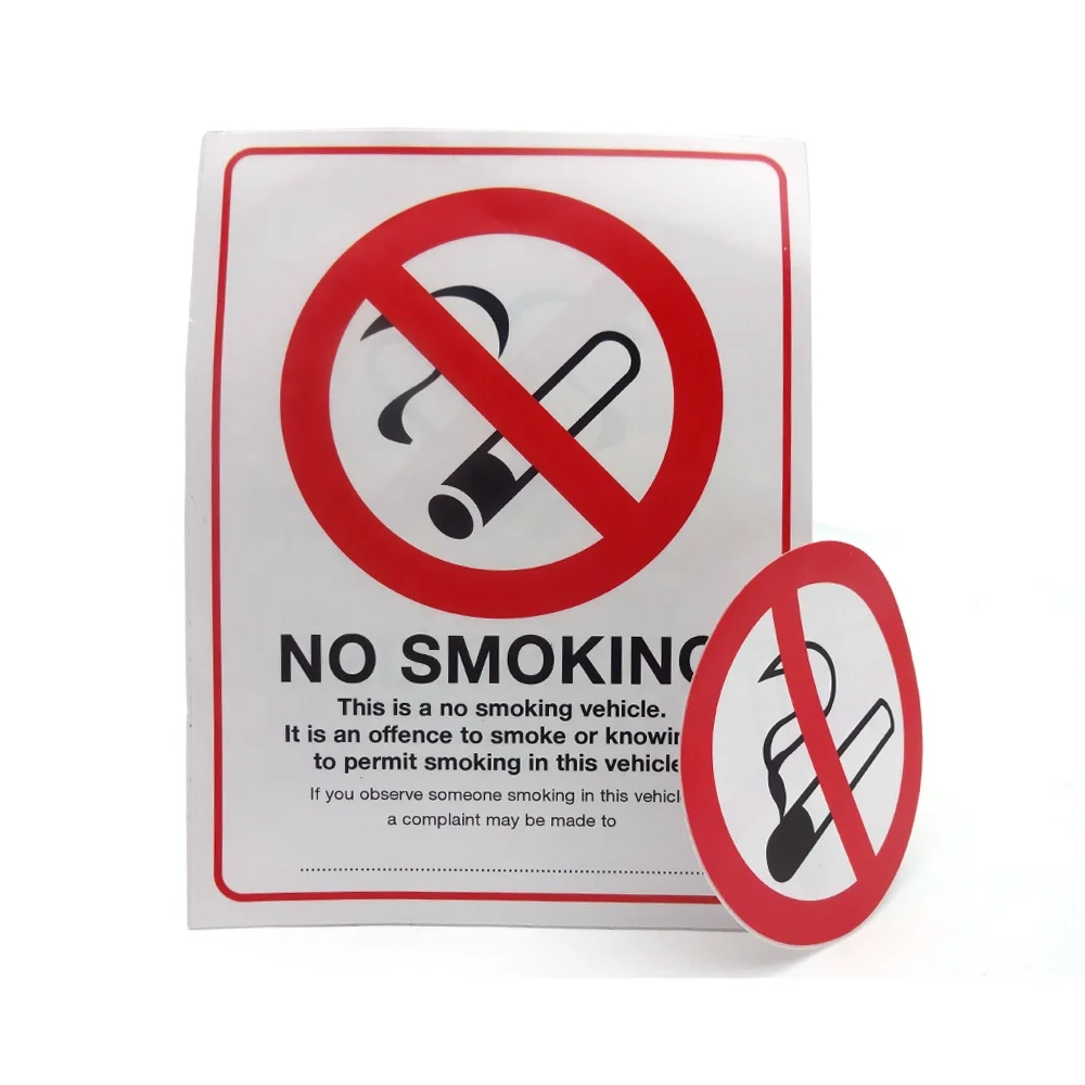 Custom Double Sided Printed Removable Window Vinyl No Smoking Stickers & Decals