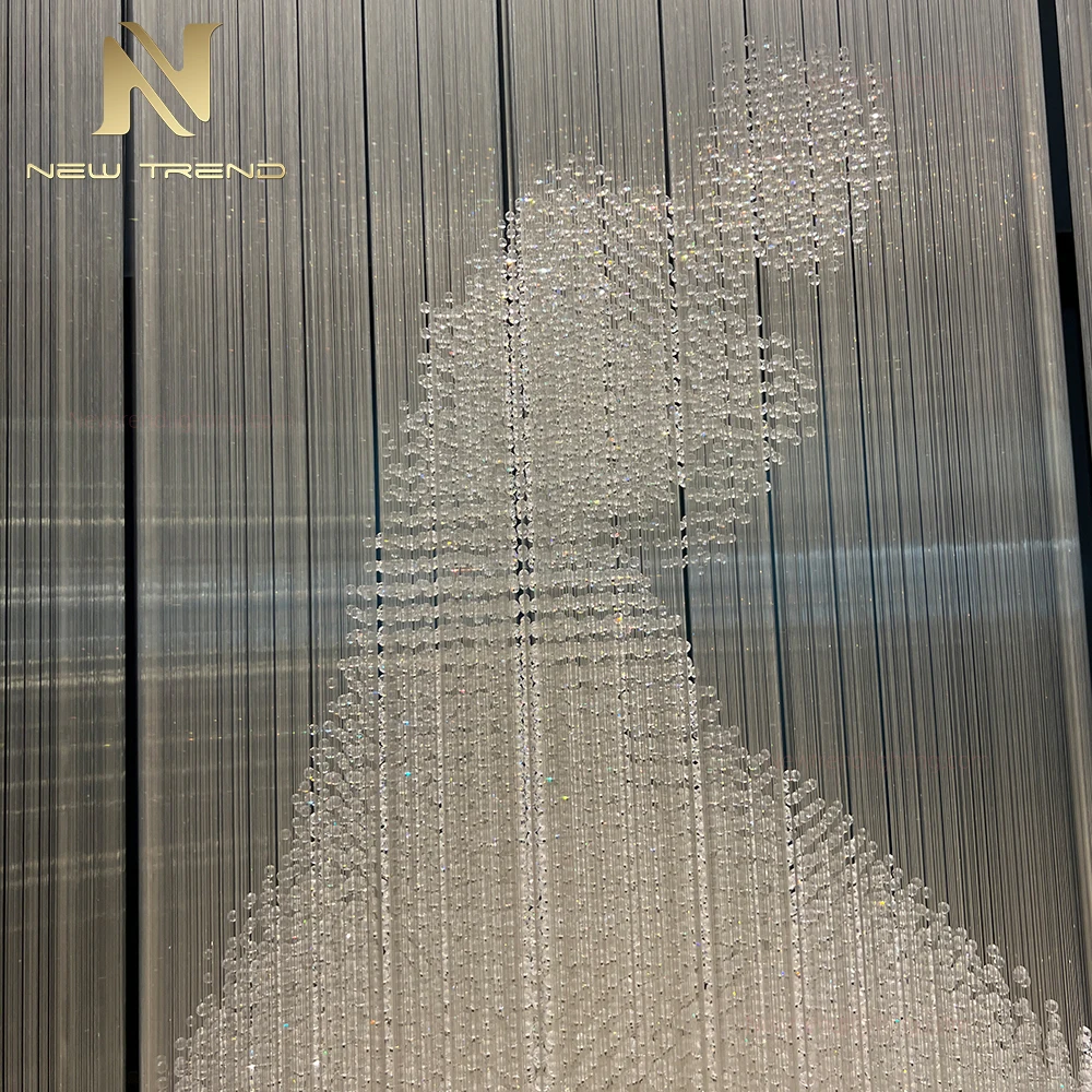 CPL-517 Custom Sculptural Crystal Chandelier: Bespoke LED Art Installation Manufacturer for Luxury Showrooms & Lobbies