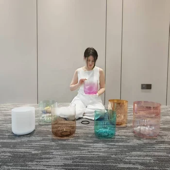 EAST Pink Color 432HZ Quartz Singing Bowl, Sound Healing Bowl