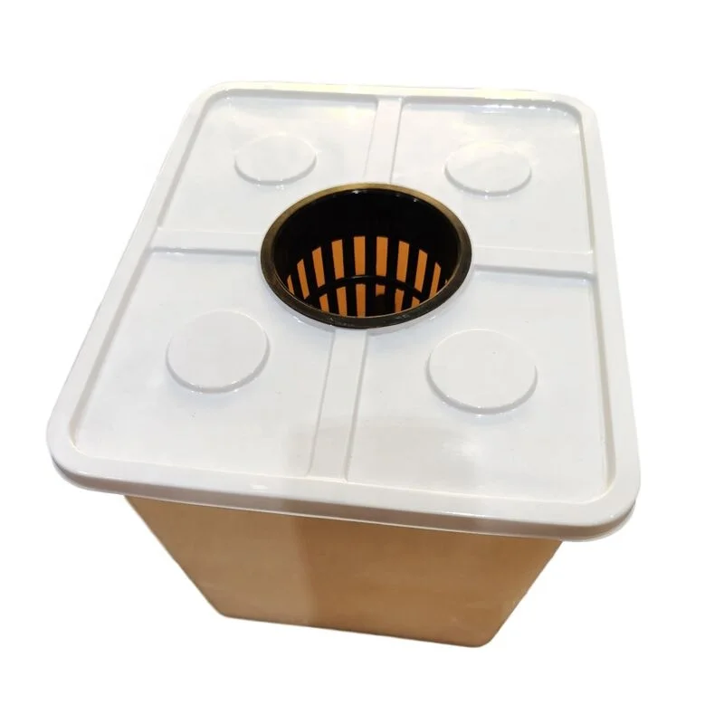 Hydroponic Rectangular Plastic Bucket 20 Gallon Dutch Grow Bucket with Lid
