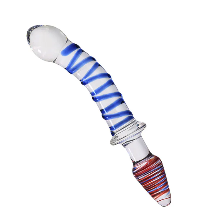Factory Hand Made  Funny Transparent Crystal Sex Toy Glass Dildo Womens Anal Plugs