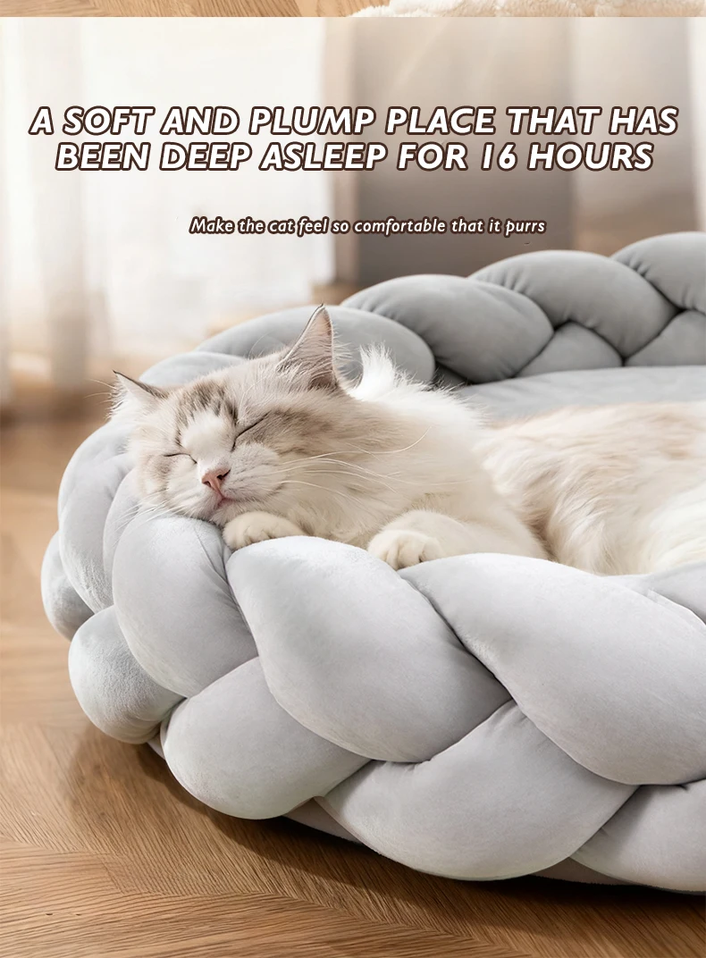 New Hand-knitted cat House Dog House Creative Machine Wash Thick Suff High-end Dog Bed Pet House3