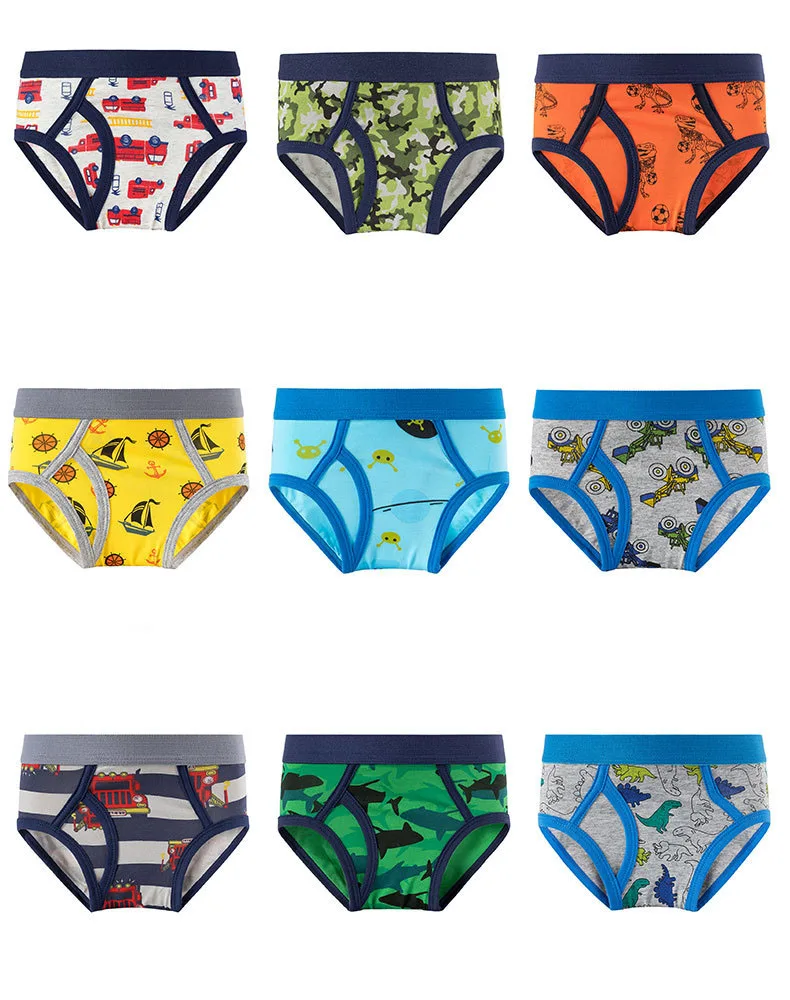 New Cartoon Pattern Kids Boy Panties Super Soft Breathable Fabric Custom Toddler Boy Boxer Brief Model Children Shorts Underwear