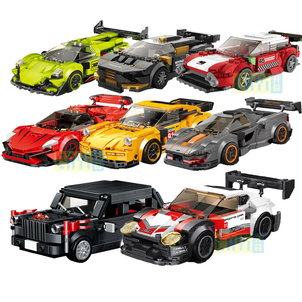 CAYI MOC Car Building Block Sets DIY Technic Block Classic Racing Car Set Mini Model Car Assembly Technical Brick Toys For kids