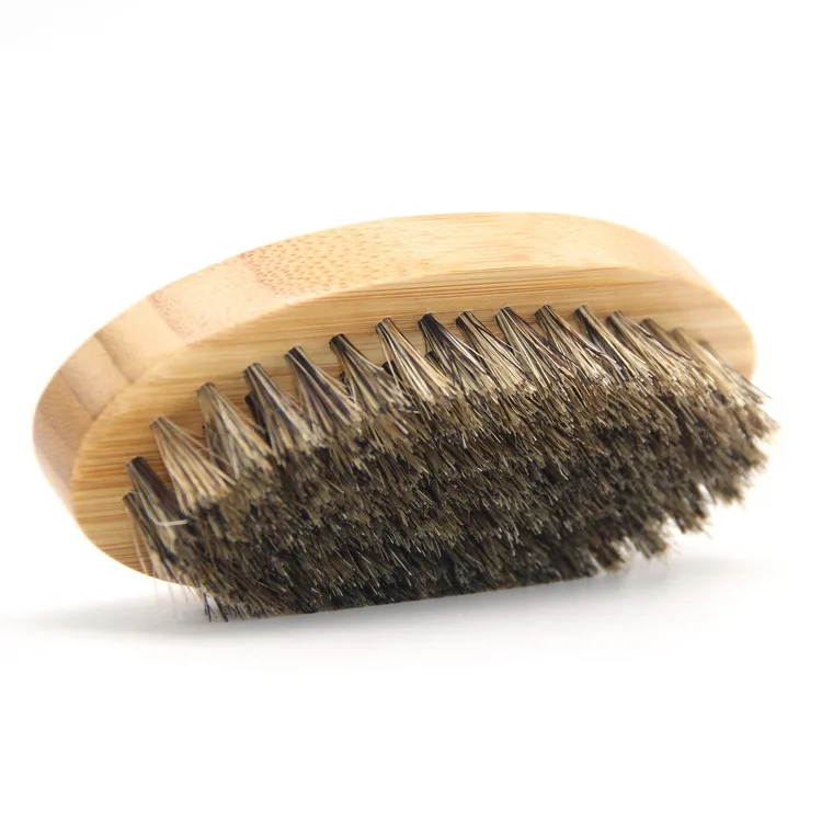 Custom Logo Quality Bamboo Boar Bristle Shaving Exfoliating Beard Brush for Men