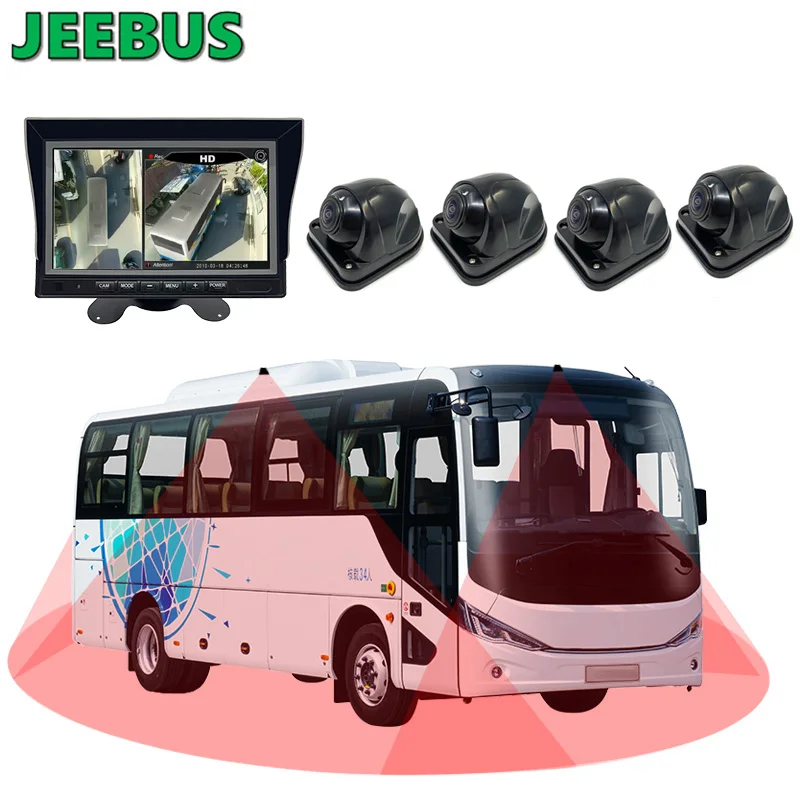HD Night Vision 3D 360 Degree Surround Camera Bird View System with 7inch Monitor MINI Bus