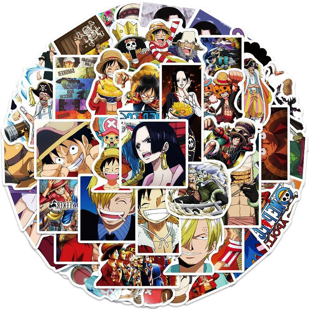 Kit 36 Peças De Adesivos Sticker Anime One Piece Otaku Otome