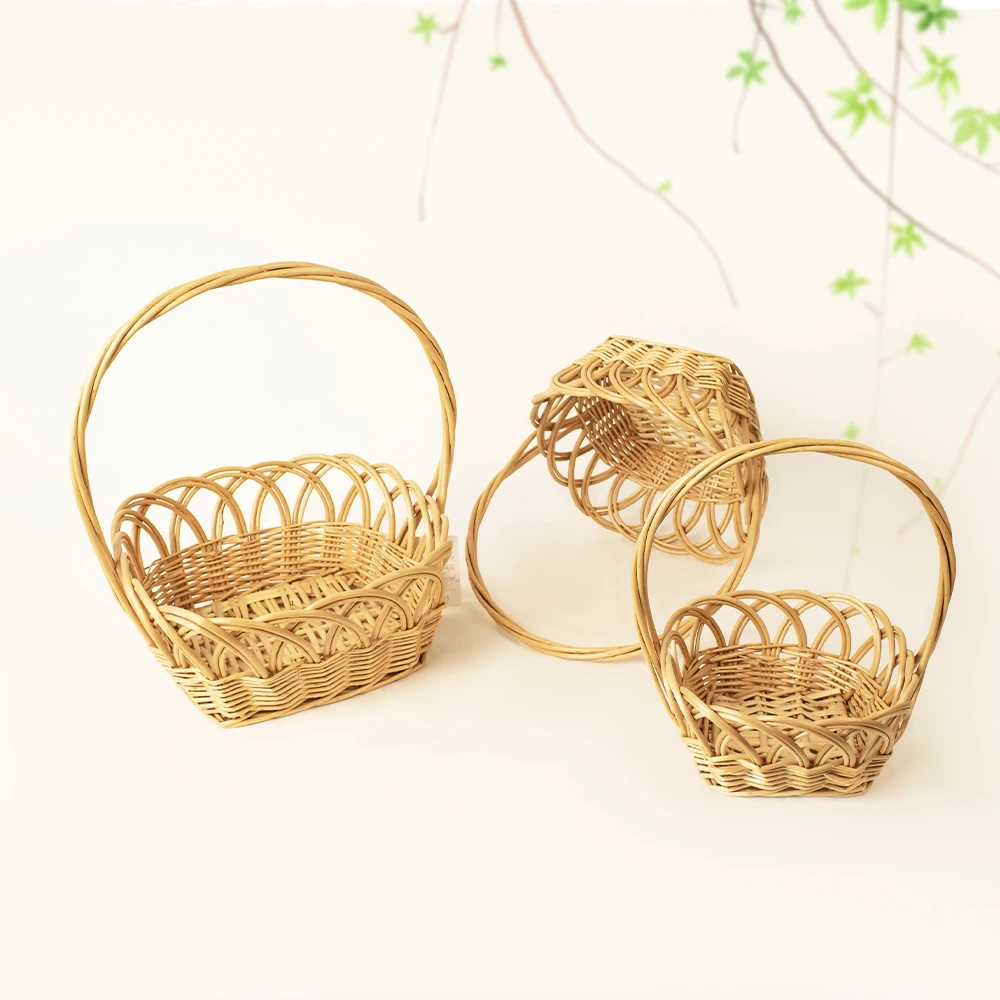 White Wicker Tall Hamper Basket Set for Gift Storage - Eco