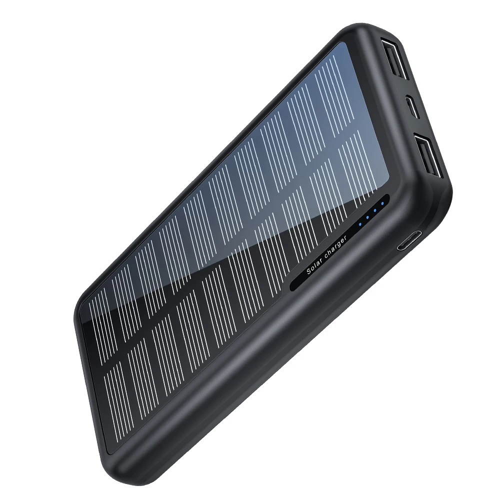 Portable Charger External Battery Factory Wholesale 2025 New Products OEM  Logo Slim Large Capacity 10000mAh Solar Power Bank