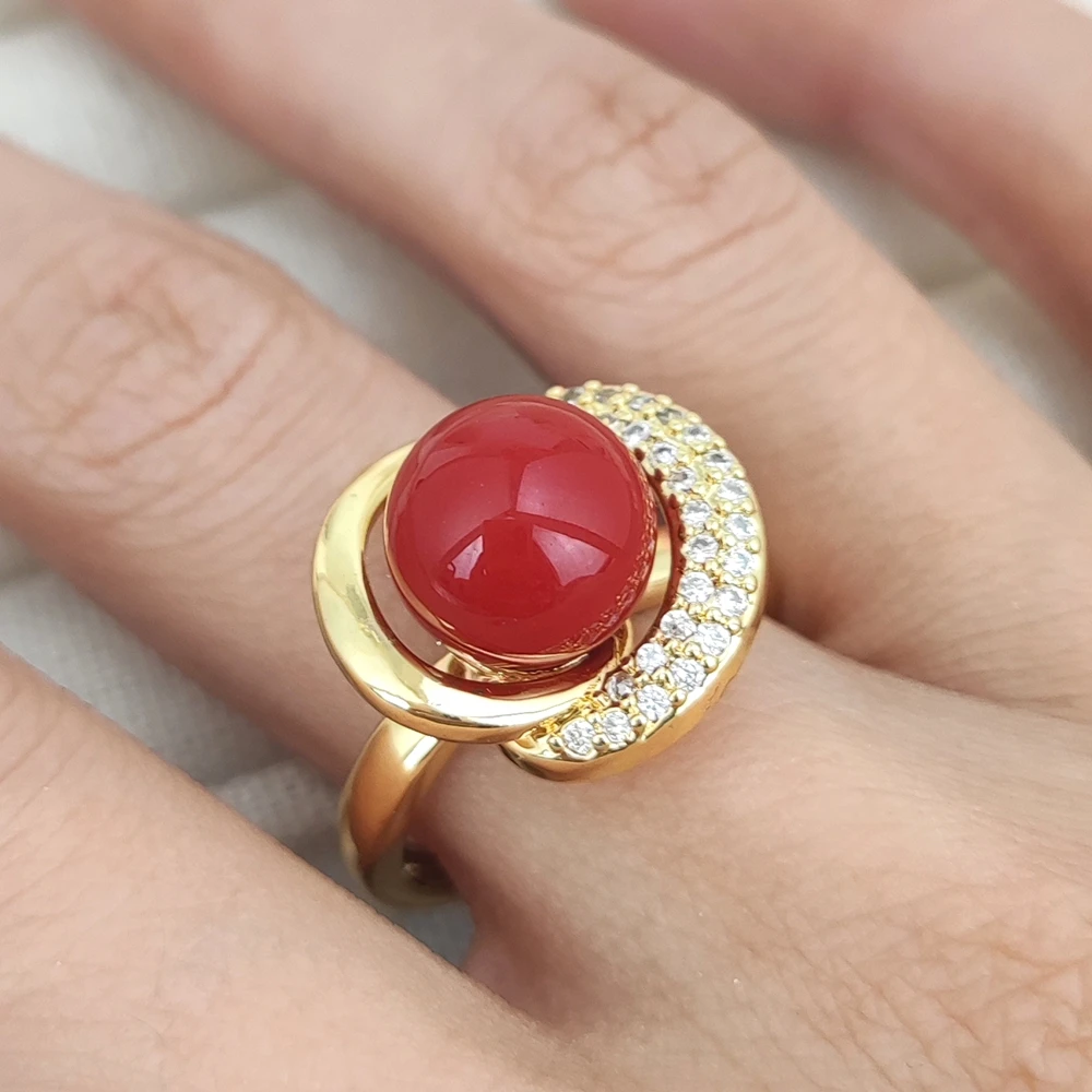 Shop Our Hot Selling Natural Gemstone Cabs Red Coral Ring