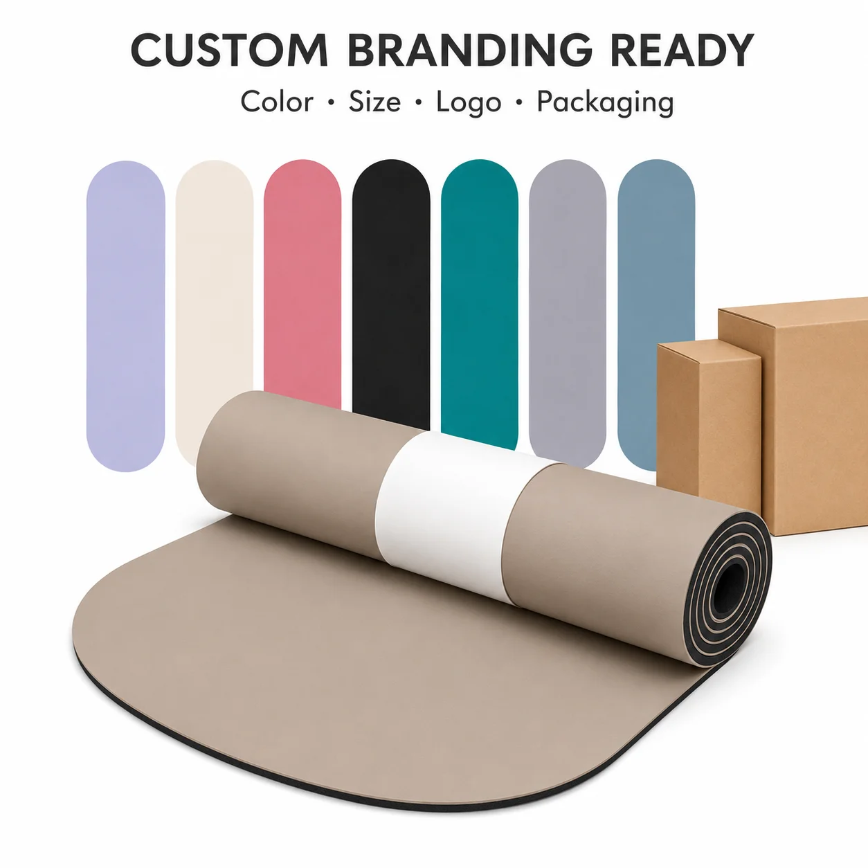PU Rubber Yoga Studio Mat 183x68cm 4.5mm Oval Capsule Shape Sweat Absorbent Non Slip Custom Logo Private Label Wholesale