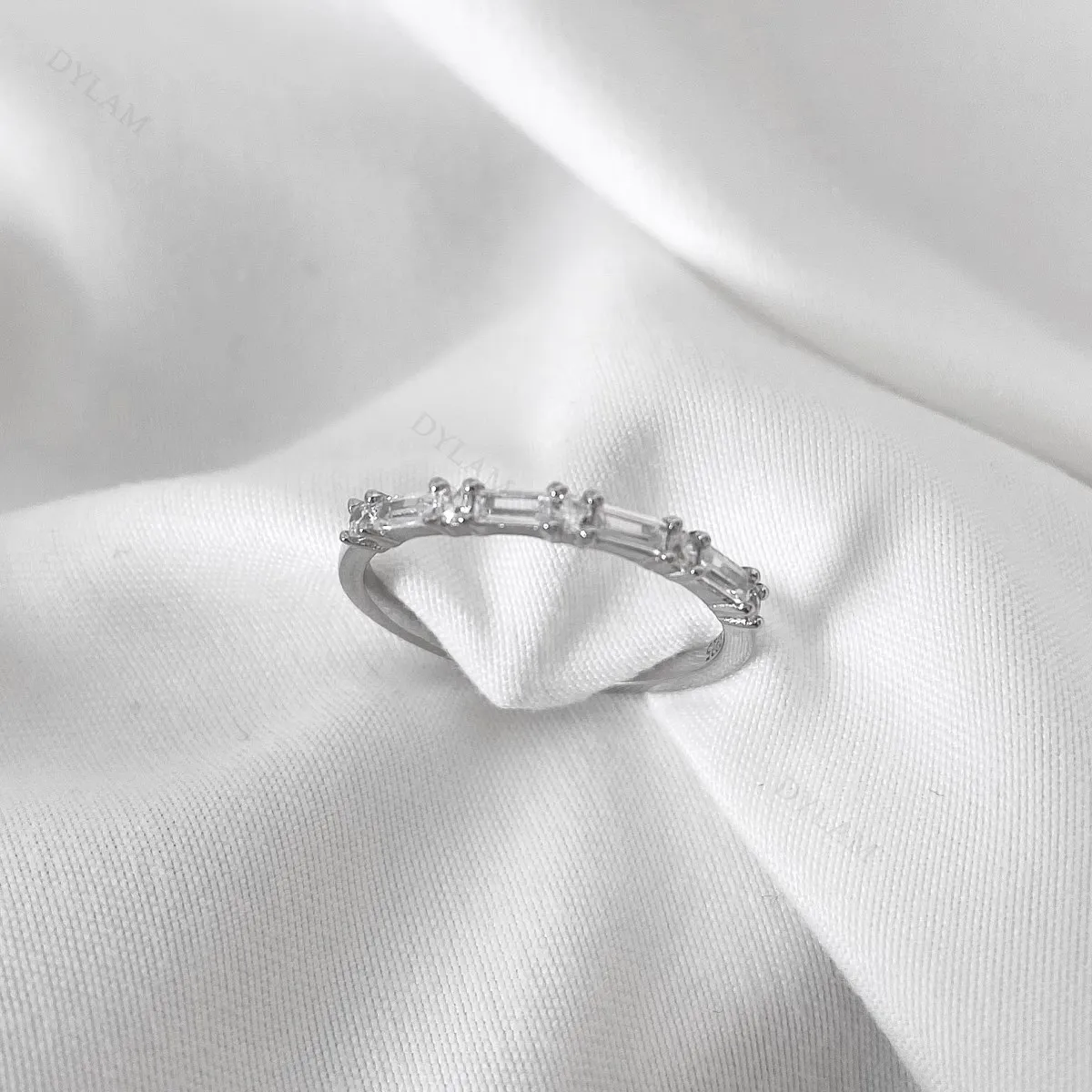 KAKODIY 925 Sterling Silver Electroplated Sterling Silver Ring Zircon Simulated Cubic Zirconia Stackable Engagement Ring Eternity Band Women Gifts detail 3
