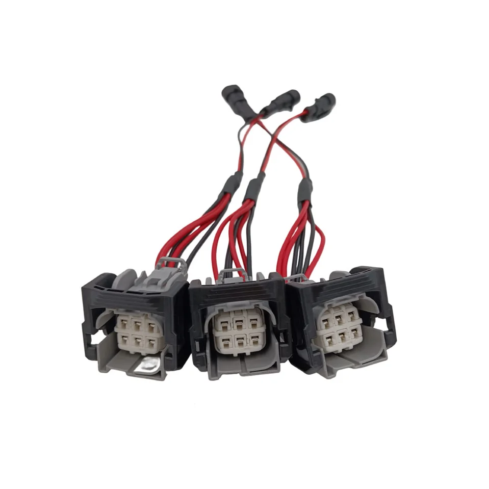 6-Pack Denso Fuel Injector Connector Pigtail Harness - Female Plug High Impedance For Many Cars & Trucks