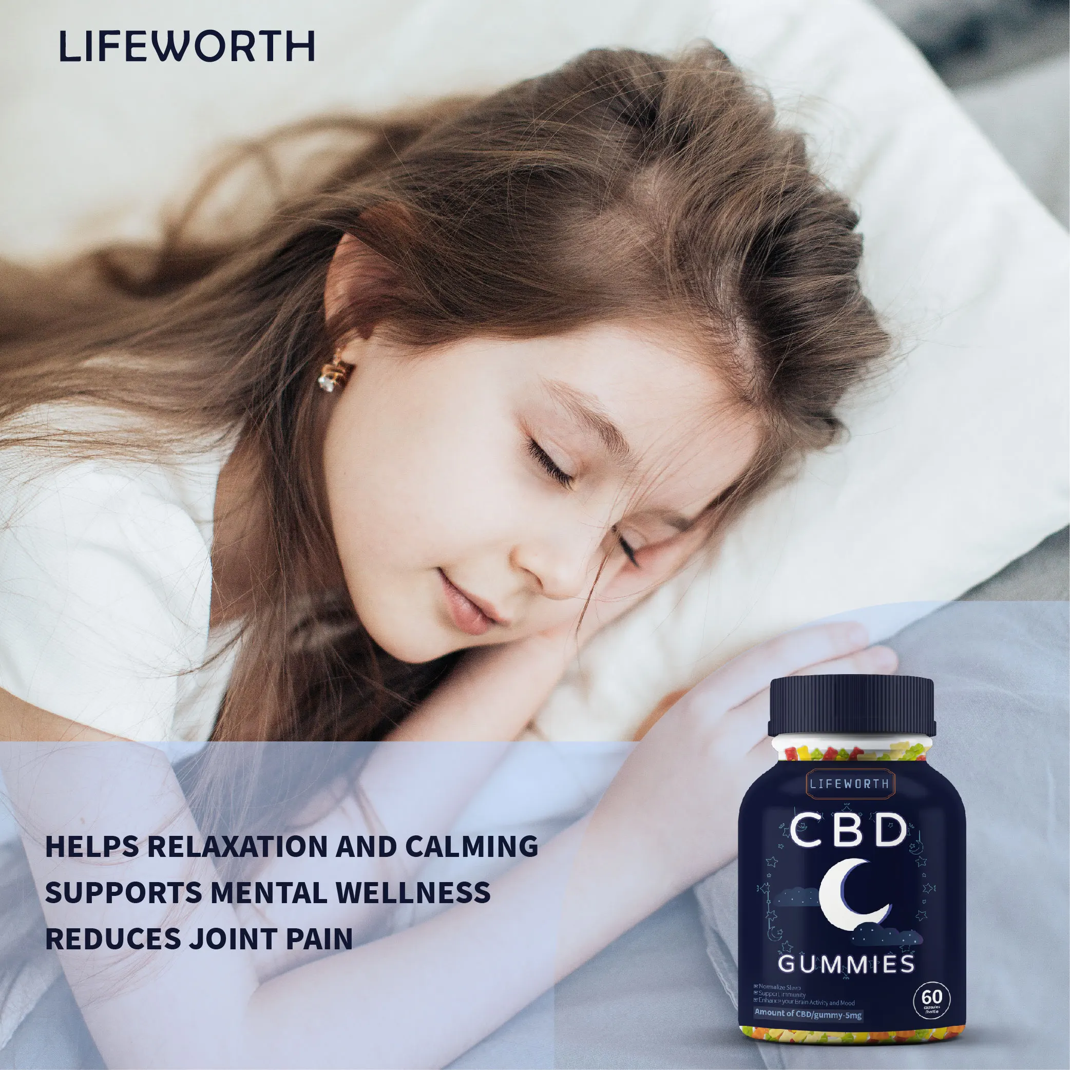 Lifeworth средство для ухода за здоровьем широкого спектра, мелатонин, пеньковые жевательные игрушки