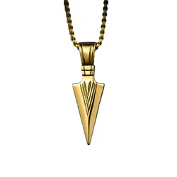 Trendy silver Jewelry 925 sterling silver pendant necklace Men spearhead Hiphop Gift sterling silver gold plated pendant