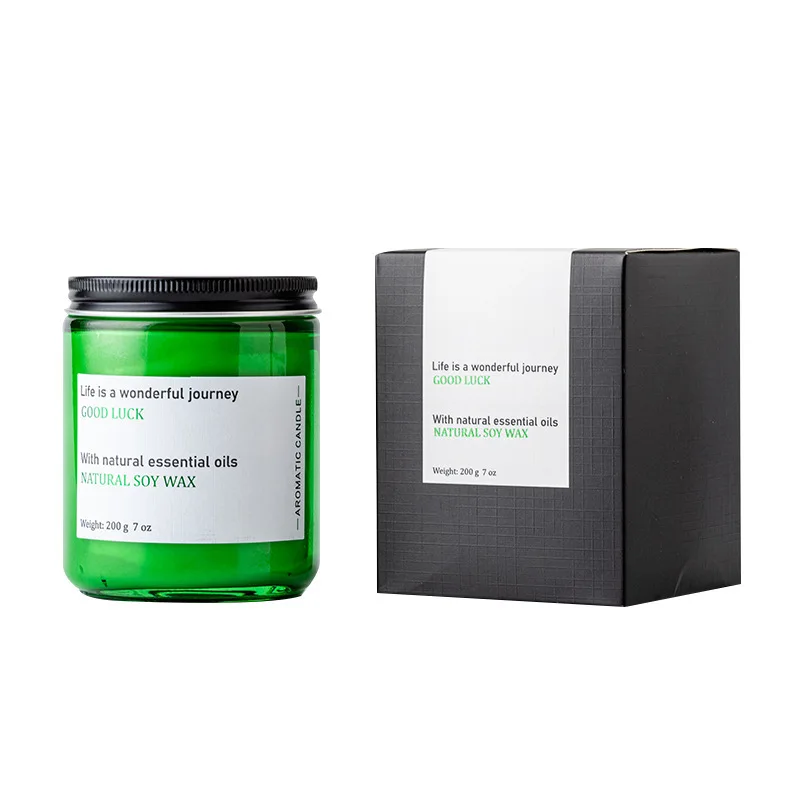 empty 50ml 100ML 250ML 500ML Clear Amber glass candle jar with black gold aluminum metal lids