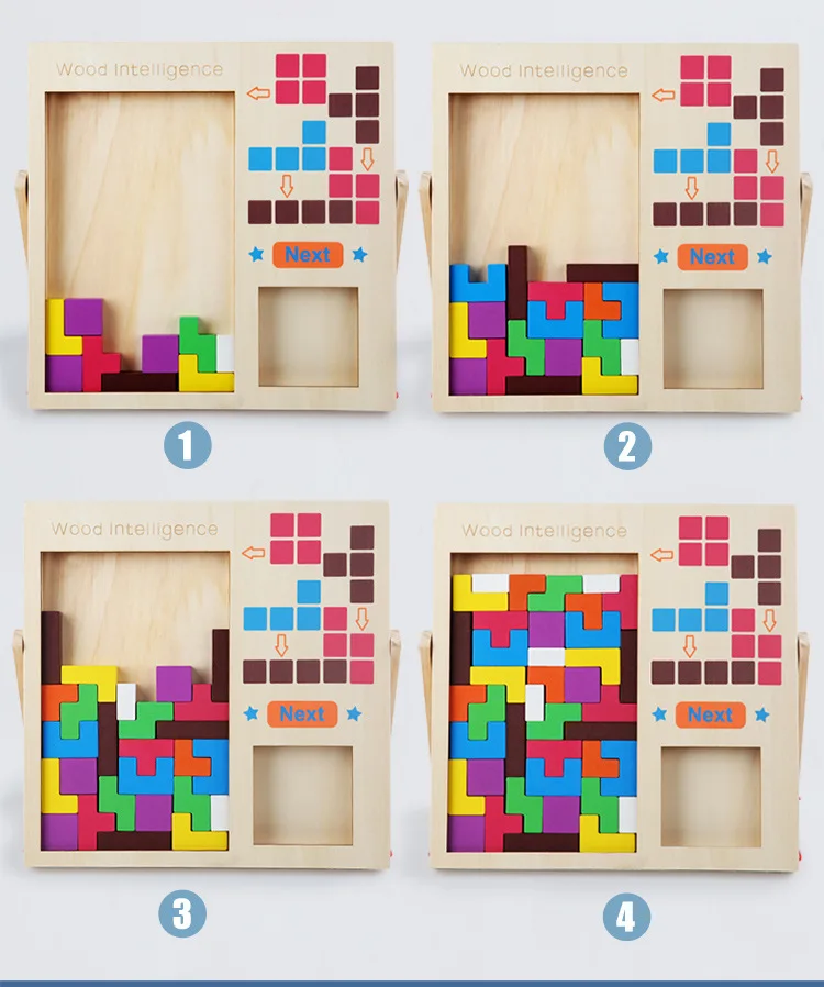 Wooden Puzzle Building Blocks Toys Cube Game Educational Kids Toys ...