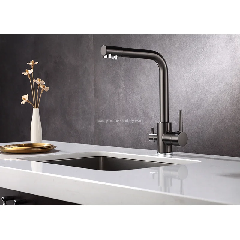 Modern Design Direct Drinking Water Kitchen Faucet Single Handle Ceramic Valve Pull-out Water Purification Faucet Single Hole