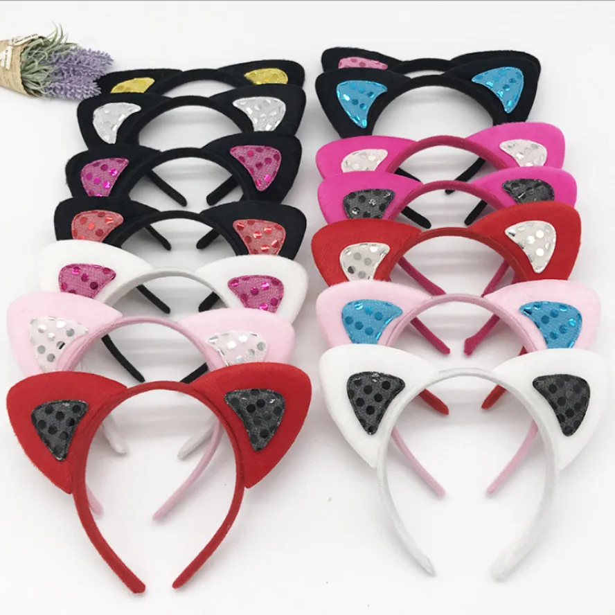 VILLCASE 2 Pièces Serre-tête Oreilles De Chat Strass Bandeau Léger Et