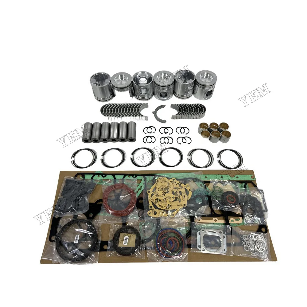 Engine Repair Kit With Cylinder Bearings Piston Rings Gaskets Compatible for Volvo D7E Replacement Standard Size Engine Parts 5