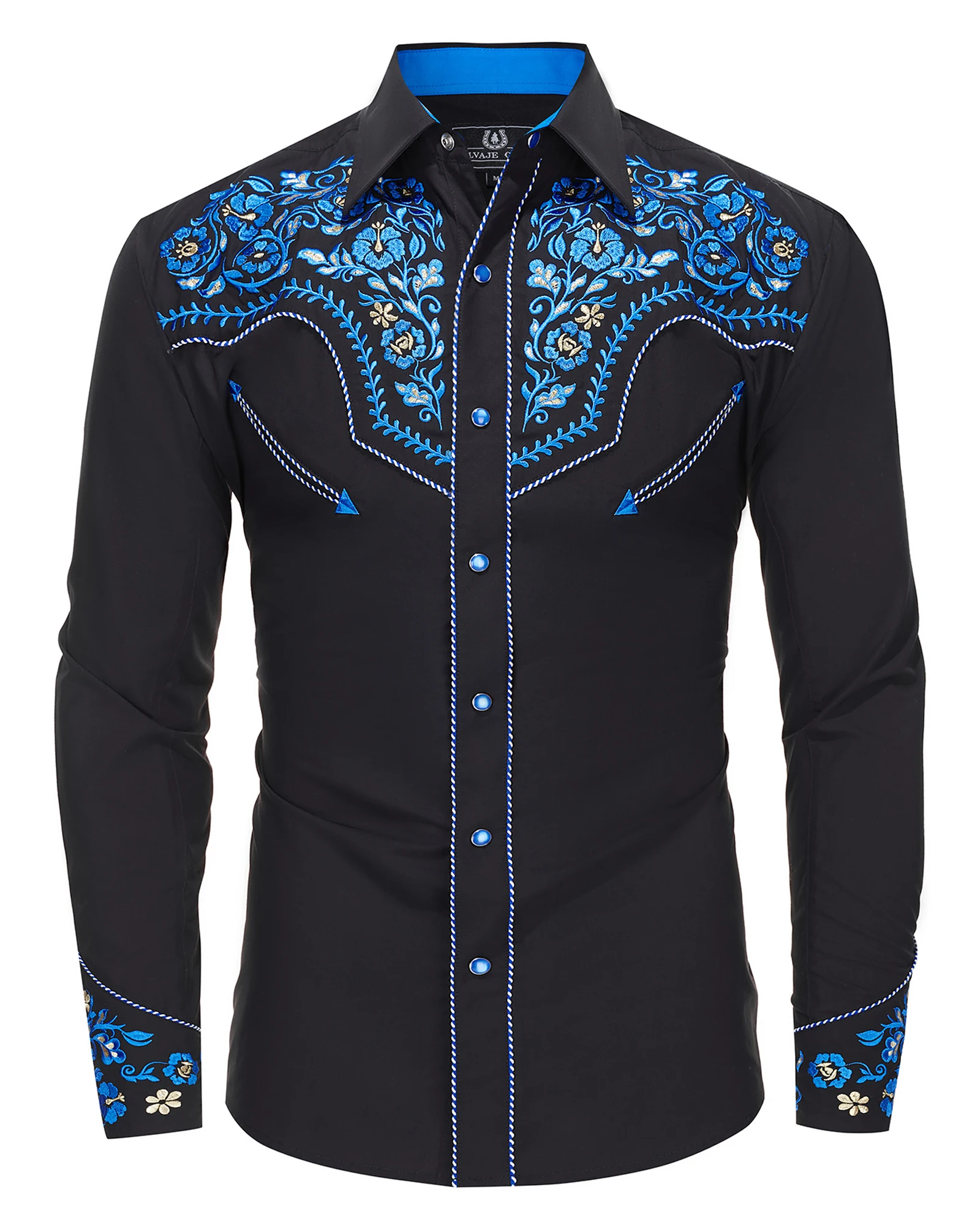 High Quality Man's Long Sleeve Shirt Western Style Casual Embroidered ...