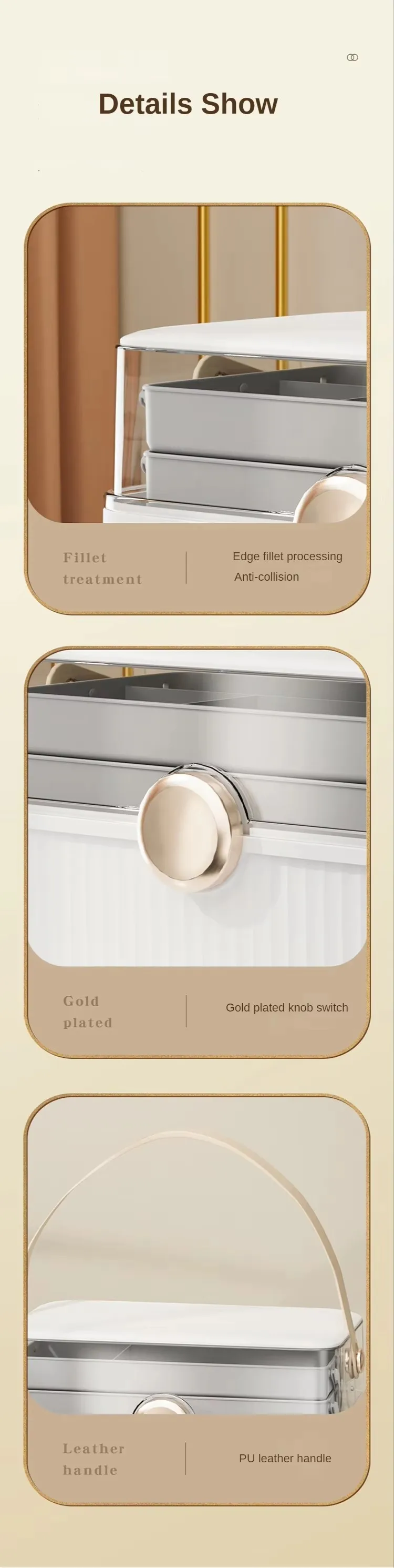 Wholesale Custom Luxury Desktop Dust-proof Make up Organizer Makeup Organizer Storage Box factory