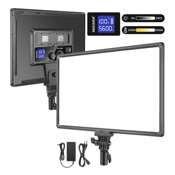 Neewer Ultra-Slim LED Video Light, 40W 3200K-5600K CRI95+ Dimmable Bi-Color LED Soft Light Panel With LCD Display for Game Live