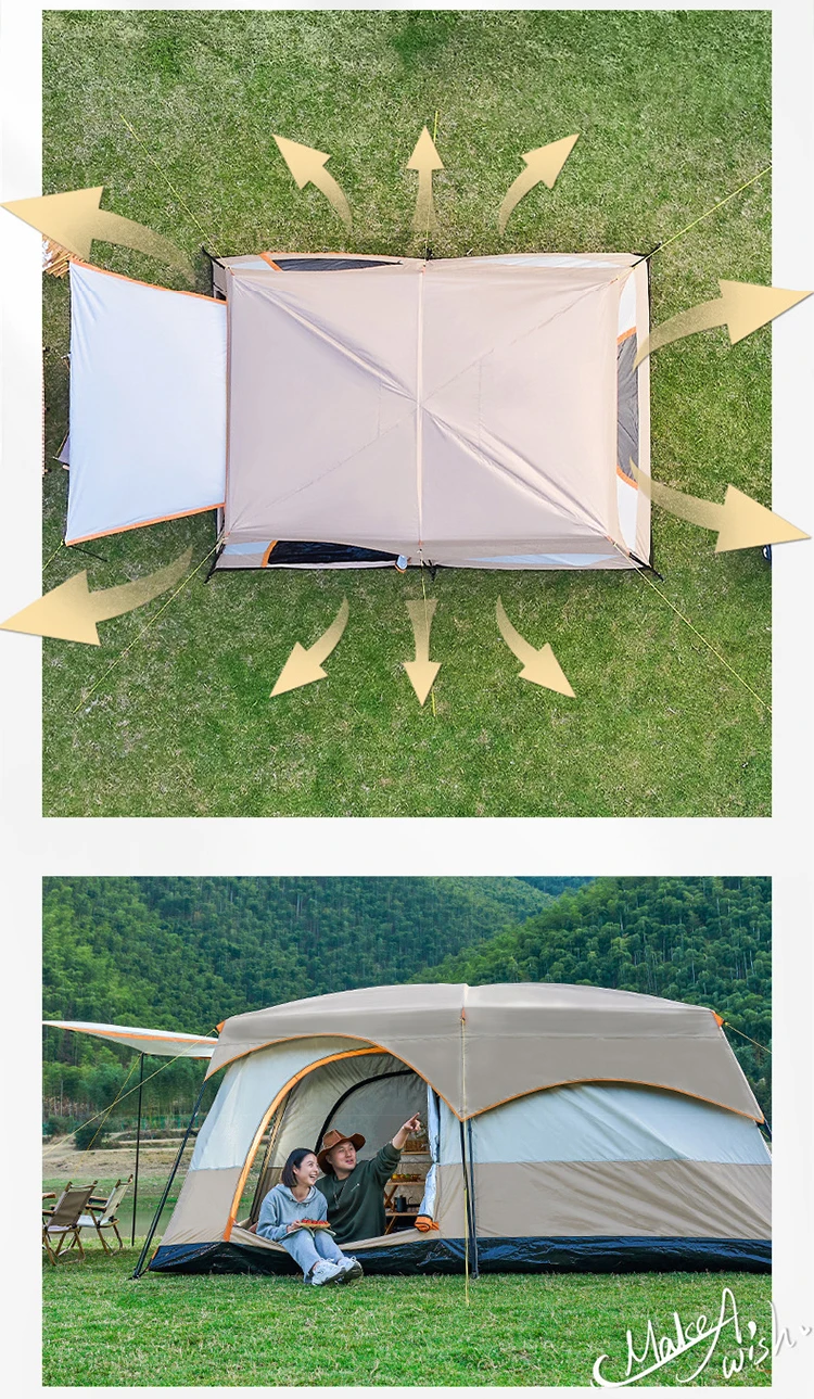 Two Room Large Outdoor Camping Tents 812 Persons Waterproof Outdoor
