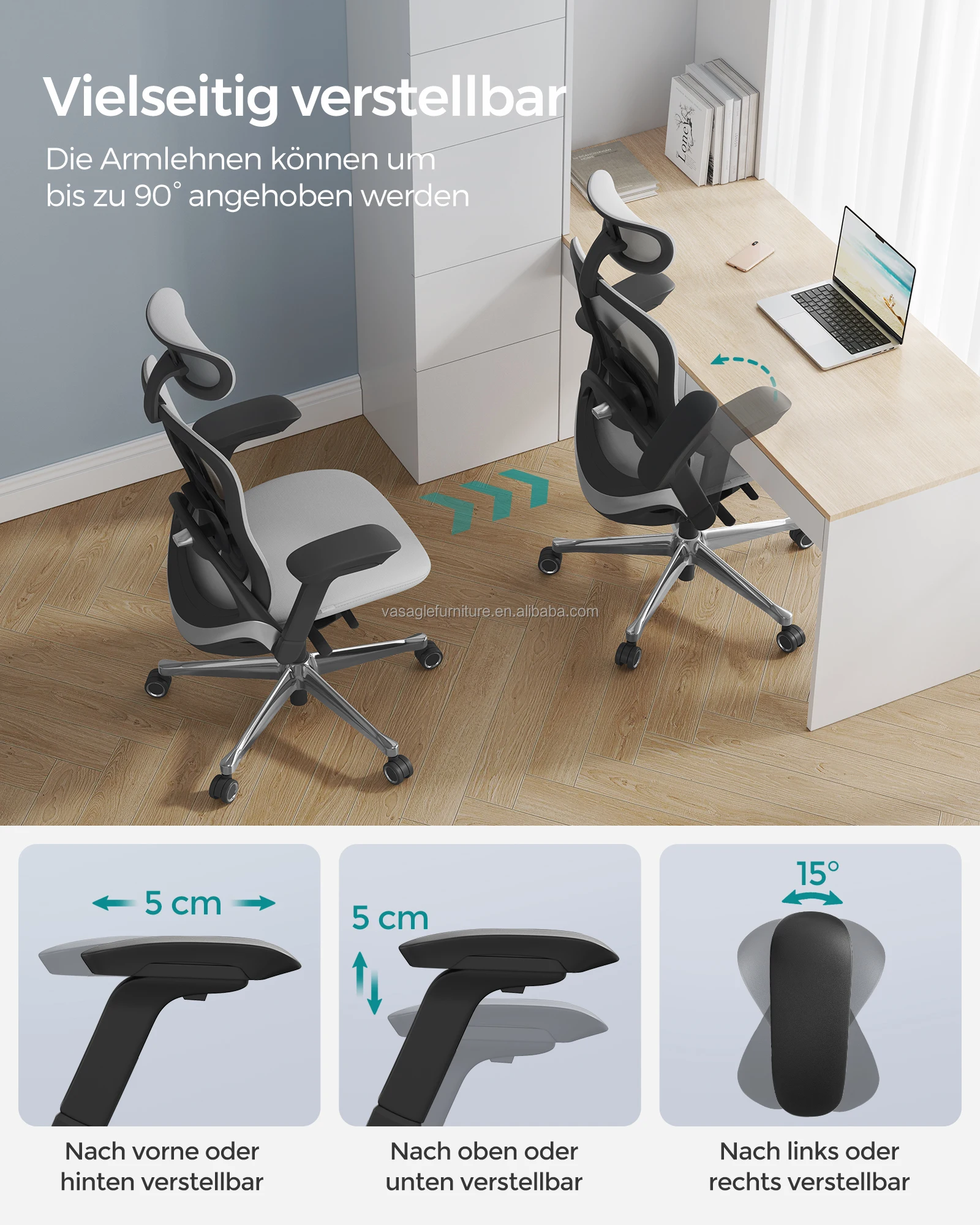 Songmics High Quality New Black Ultra High Lift Office Chair Ergonomic