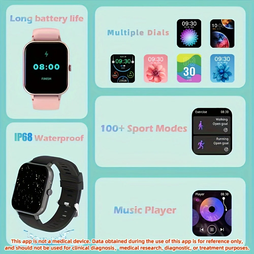 SENBONO ZL54CJ Square Smartwatch Women BT Call Heart Rate Sport Mode Fitness Tracker Wat aperçu 4