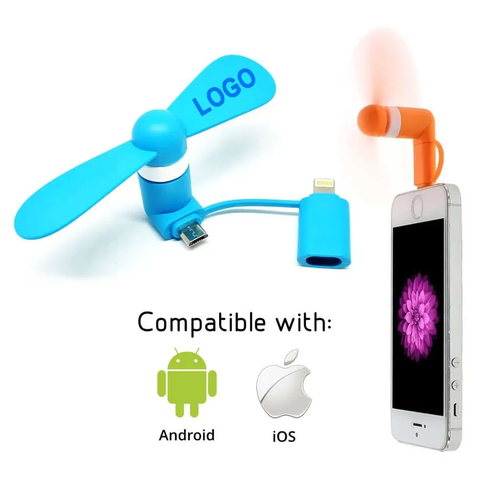 Custom Logo 2 In 1 Mobil Phone Cooling Fan Cell Phone Fan Mini Usb Fan For Iphone And Samsung Android Buy Mini Phone Fan