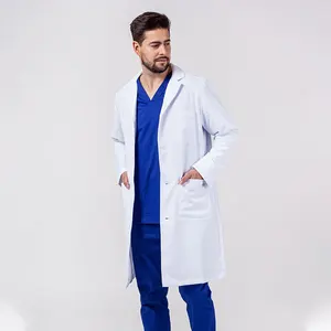 Long Sleeve White Laboratory Coat Medical Uniform Hospital Doctor Nurse Lab Coat