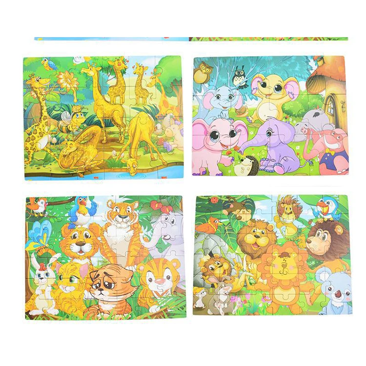 
Деревянная мультяшная коробка 4 в 1, Когнитивная головоломка, игрушка для детей 1-2-3 лет 