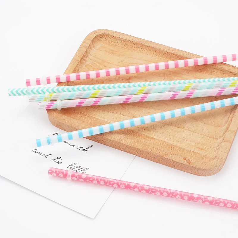 Reusable Colorful Plastic Straws Drinking Straws for Party Wedding Birthday Decorate