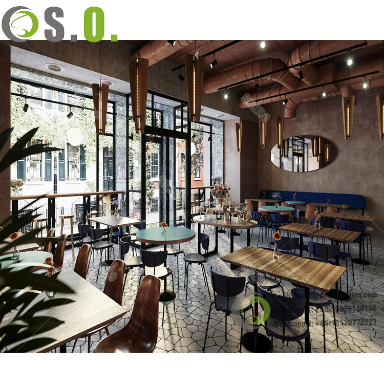 Custom Trendy Coffee Shop Bar Interior Design for Restaurants