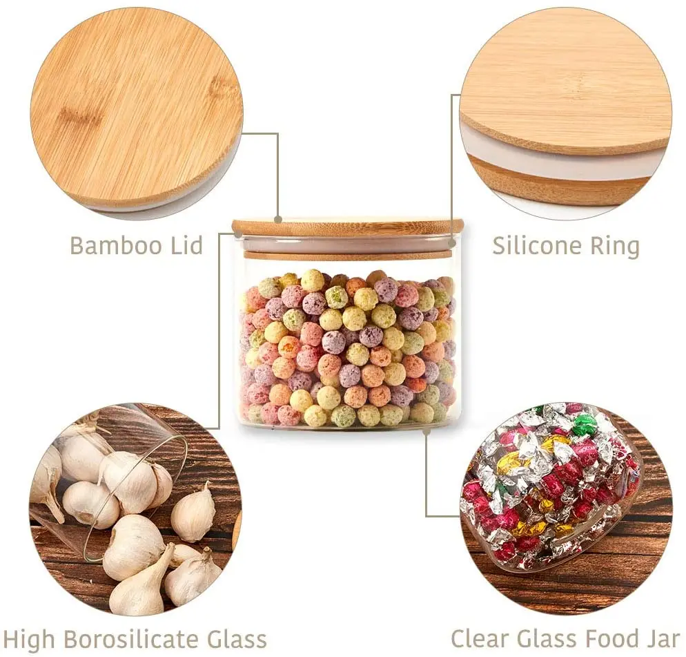 30pcs Multi-Size Kitchen Glass Jar Sealed Canister Food Storage Container  for Loose Tea Coffee Bean Sugar Salt Can Box Container