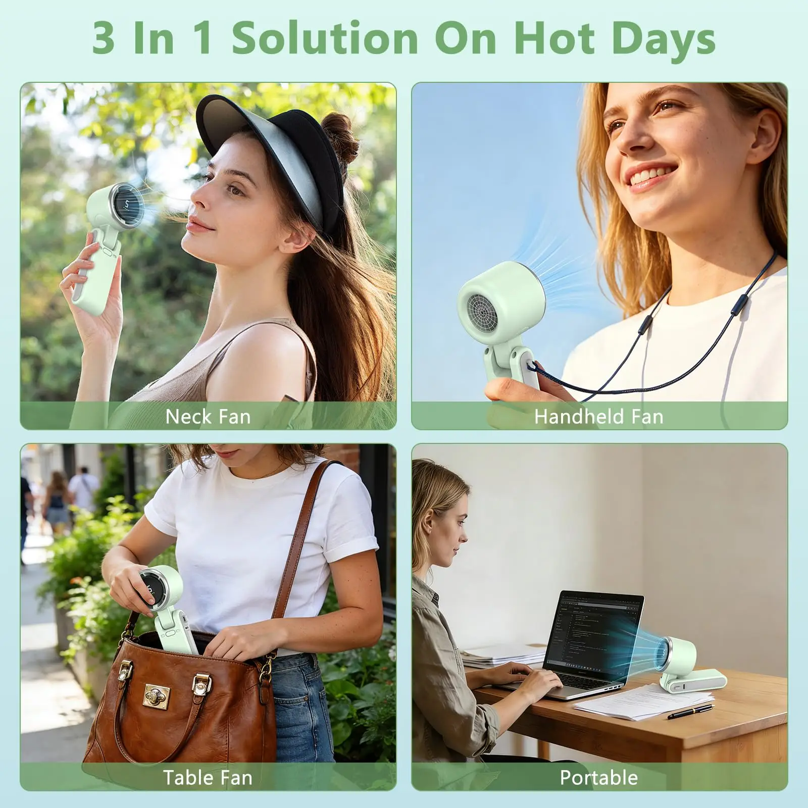 Mini Handheld Cooling Fan, Portable, LED - detail 12