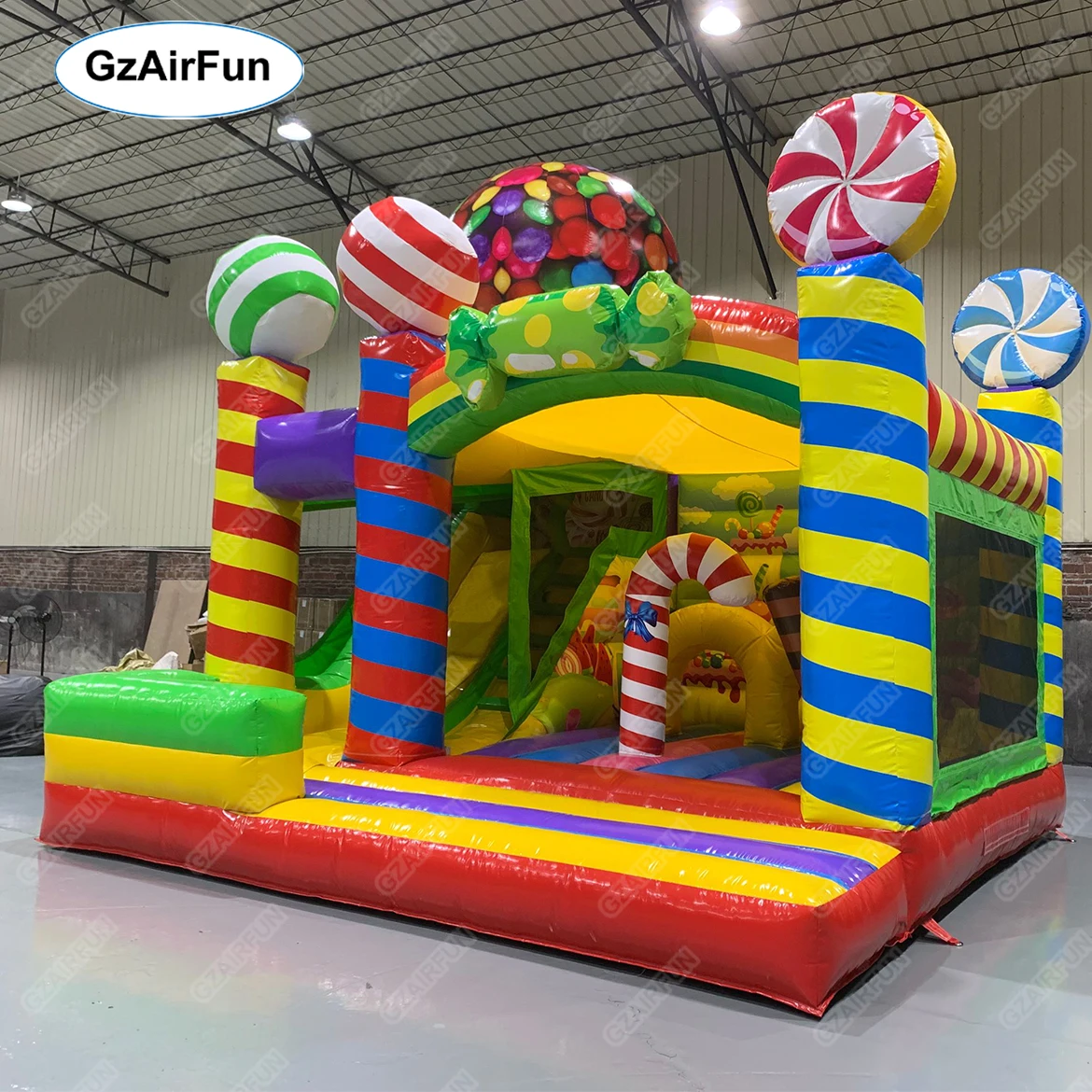 Colorful Candy Inflatable Bounce Castle Slide Combo Kids Inflatable ...