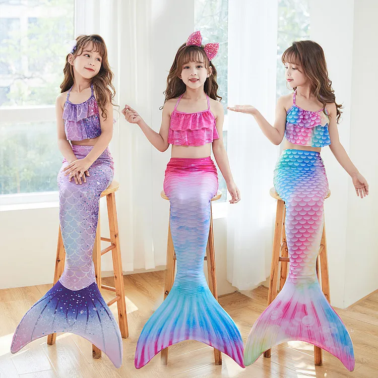 Children Swimsuit With Mermaid Tail 3 Pcs Mermaid Costume Swimsuit For children-swimsuit-with-mermaid-tail-3-pcs-mermaid-costume-swimsuit-for