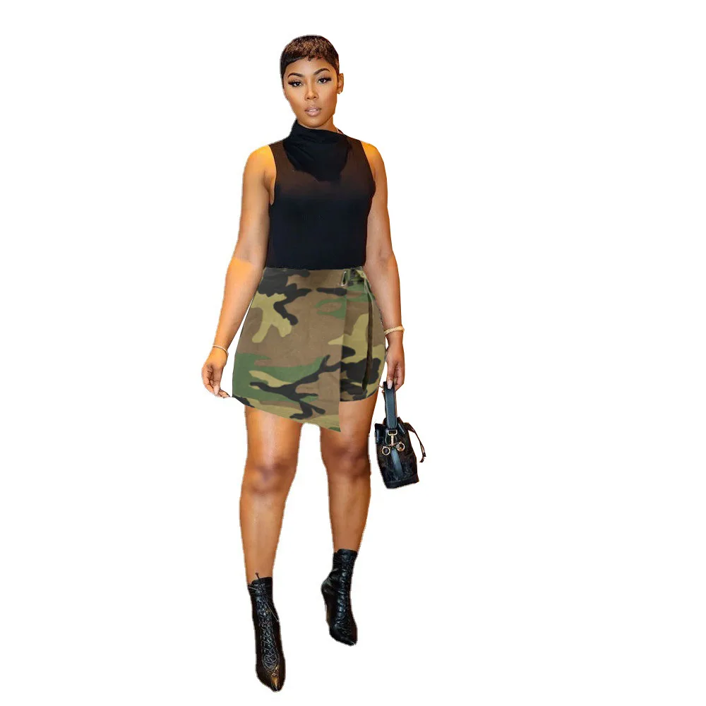 JL4131 Hot Sale Women Shorts Skirts Camouflage Divided Skirt