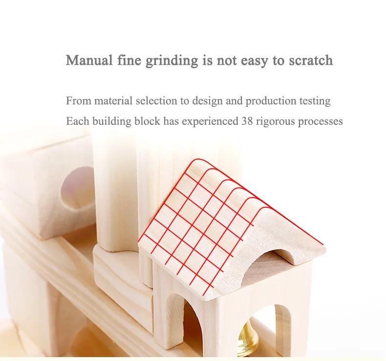 OEM Children'S Educational Wooden Marble Track Building Blocks ISO9001