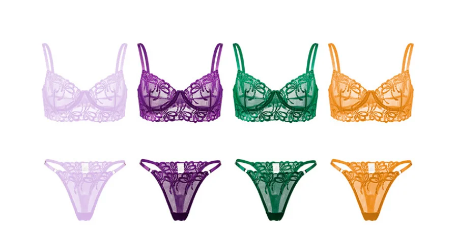 Set di due pezzi di reggiseno e mutandine trasparenti per ragazze intelligenti a buon prezzo_voghion.com