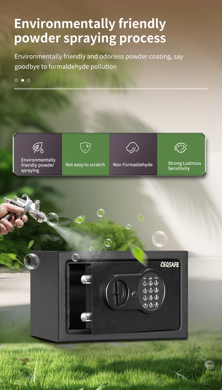 CEQSAFE  Digital Safe Box Steel Safes Money Bank Mini Household Password Key OEM Safety Security Box supplier