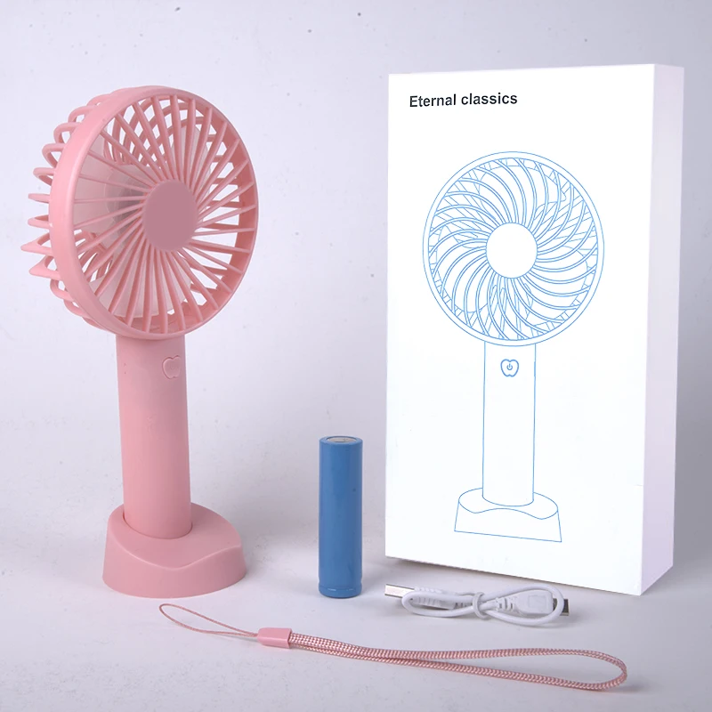 Factory Price Summer Personal Small Handheld USB Mini Fan Desktop Air Cooling Outdoor Travel Phone Stand Rechargeable Fan