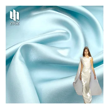 Competitive Price Metallic Crystal Silk Shiny Luster Liquid Satin Fabric For Fashion Apparel And  Dress