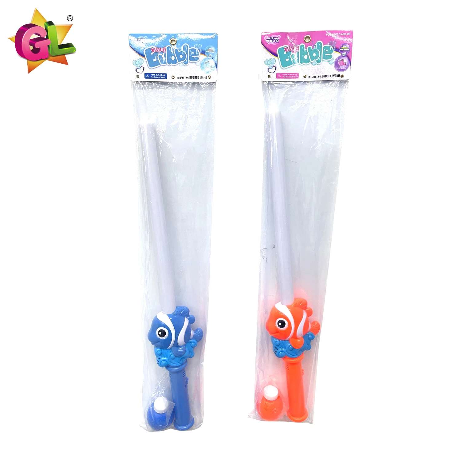 Light Up Bubble Toys Led Cartoon Fish Bubble Wands With Sound Fun Gifts