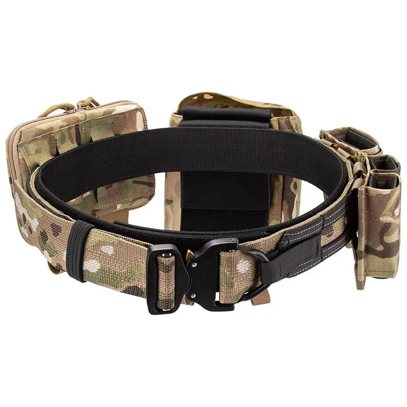 High Quality Multifunctional Camping Tactical Belt with Medical Bag Dump Pouch Set Quick Release Nylon Training Tactical Belt