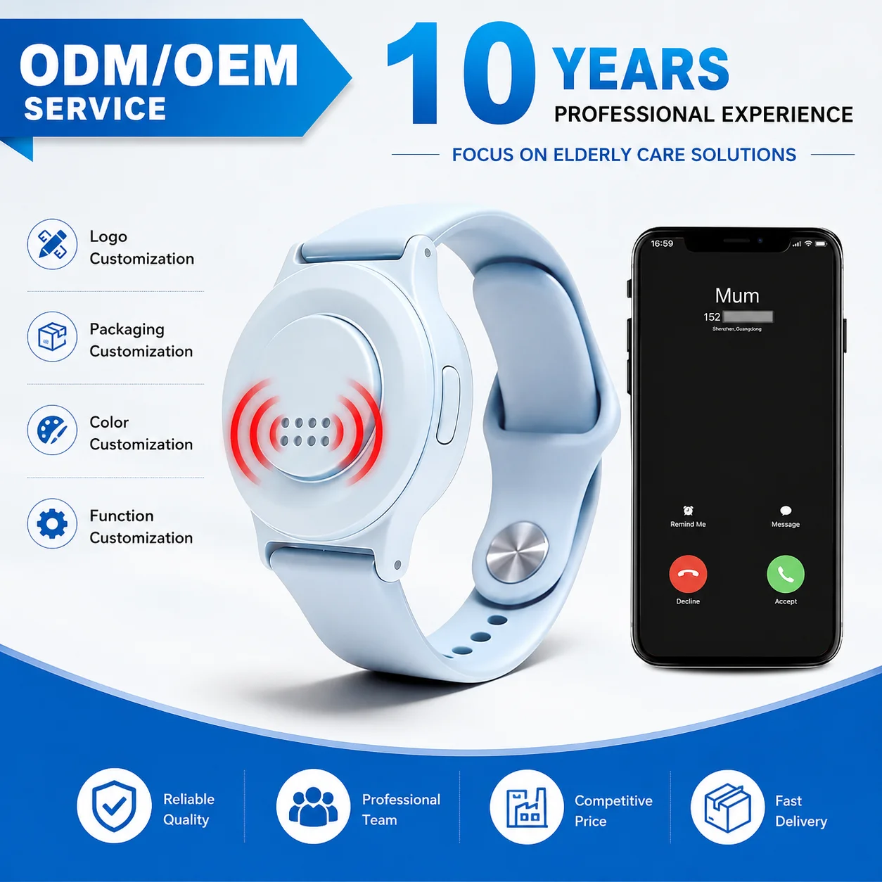 Dwell 254SOS – osobisty alarm na nadgarstek z lampką, ładowalny, o mocy 130 dB, bardzo czuły, wykonany z materiału ABS, zapewniający bezpieczeństwo i samoobronę